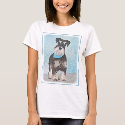 Schnauzer (miniatuur) schilderen - Stomme originel T-shirt (Voorkant)