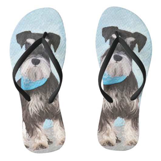 Schnauzer (miniatuur) schilderen - Stomme originel Teenslippers (Voetbed)