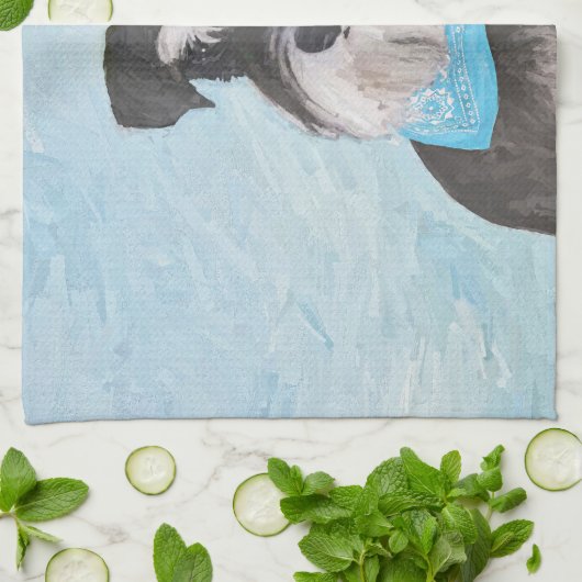 Schnauzer (miniatuur) schilderen - Stomme originel Theedoek (Gevouwen)