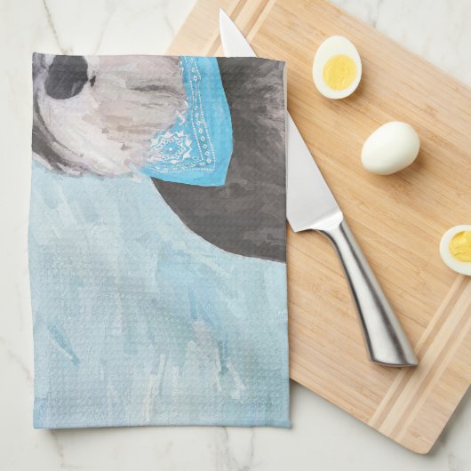 Schnauzer (miniatuur) schilderen - Stomme originel Theedoek (Quarter Fold)