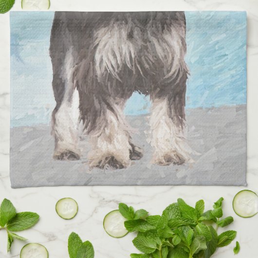 Schnauzer (miniatuur) schilderen - Stomme originel Theedoek (Gevouwen)