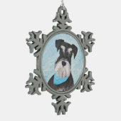 Schnauzer (miniatuur) schilderen - Stomme originel Tin Sneeuwvlok Ornament (Links)