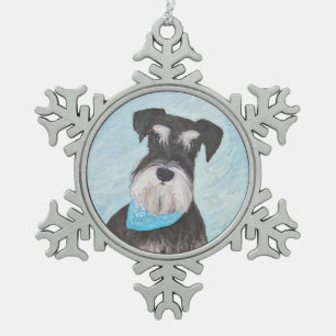 Schnauzer (miniatuur) schilderen - Stomme originel Tin Sneeuwvlok Ornament