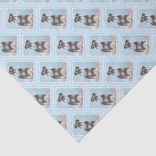 Schnauzer (miniatuur) schilderen - Stomme originel Tissuepapier (Detail)