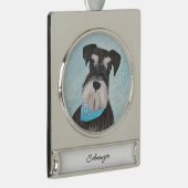 Schnauzer (miniatuur) schilderen - Stomme originel Verzilverd Banner Ornament (Rechts)