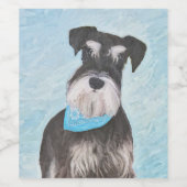 Schnauzer (miniatuur) schilderen - Stomme originel Wijn Etiket (Enkel label)