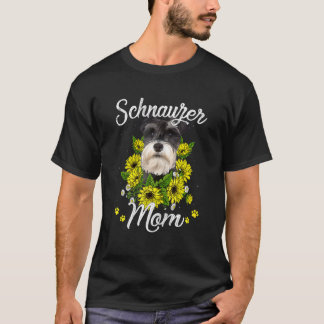 Schnauzer Moeder Hond Moeder Zonnebloem voor Moede T-shirt