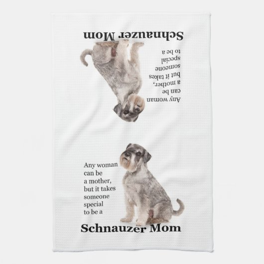 Schnauzer Mom Keukendoek Theedoek (Verticaal)