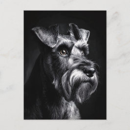 Schnauzer Monochroom Portret Briefkaart