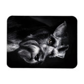 Schnauzer Monochroom Portret Flexibel Magneet (Horizontaal)