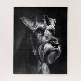Schnauzer monochroom portret legpuzzel
