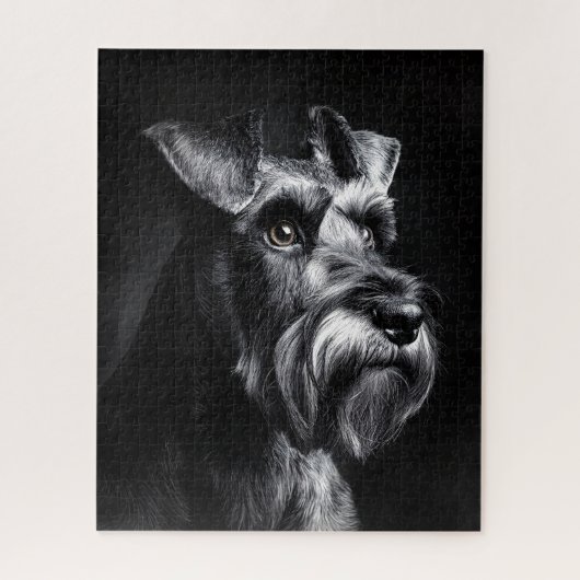 Schnauzer monochroom portret legpuzzel (Verticaal)