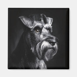 Schnauzer Monochroom Portret Magneet