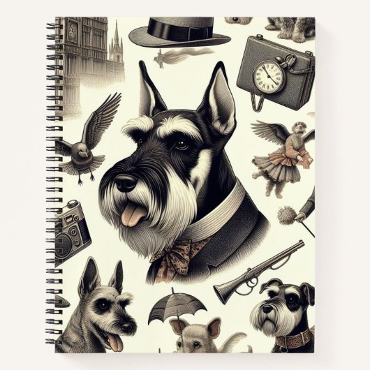 Schnauzer naadloos Notitieboek (Voorkant)