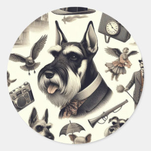 Schnauzer naadloos Ronde Sticker