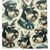 Schnauzer naadloze illustratie Douchegordijn (Voorkant)