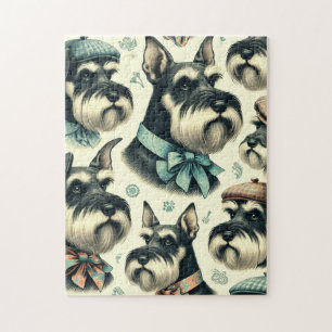 Schnauzer naadloze illustratie Legpuzzel