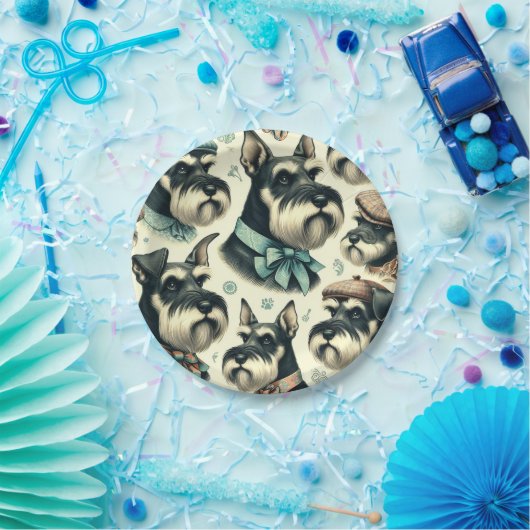 Schnauzer naadloze illustratie Papieren Bordje (Feest)