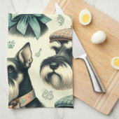  Schnauzer naadloze illustratie Theedoek (Quarter Fold)