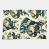  Schnauzer naadloze illustratie Theedoek (Horizontaal)