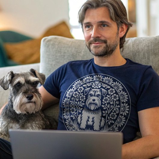 Schnauzer of andere Terrier Floral T-shirt