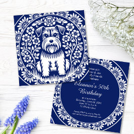 Schnauzer of Norfolk Terrier Charmante volkskunst Kaart