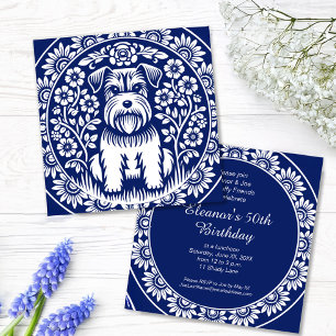 Schnauzer of Norfolk Terrier Charmante volkskunst Kaart