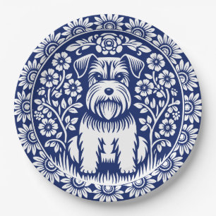 Schnauzer of Norfolk Terrier Charmante volkskunst Papieren Bordje