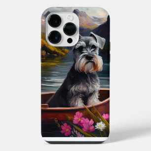 Schnauzer op een peddel: Een landschappelijk avont iPhone 14 Pro Max Hoesje