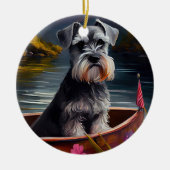 Schnauzer op een peddel: Een Schilderachtig avontu Keramisch Ornament (Voorkant)