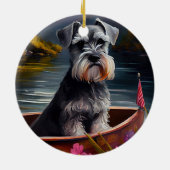 Schnauzer op een peddel: Een Schilderachtig avontu Keramisch Ornament (Achterkant)