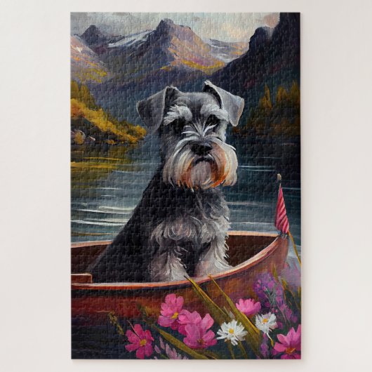 Schnauzer op een peddel: Een Schilderachtig avontu Legpuzzel (Verticaal)