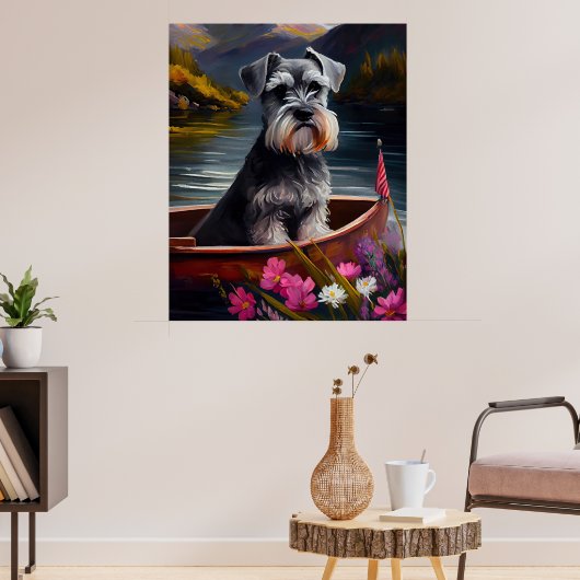 Schnauzer op een peddel: Een Schilderachtig avontu Poster (Woonkamer 3)