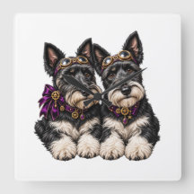 Schnauzer Paar Cute Hond Roestvrijstalen Horloge