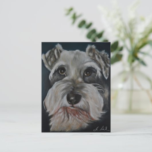 Schnauzer Painting Briefkaarten (Staand voorkant)