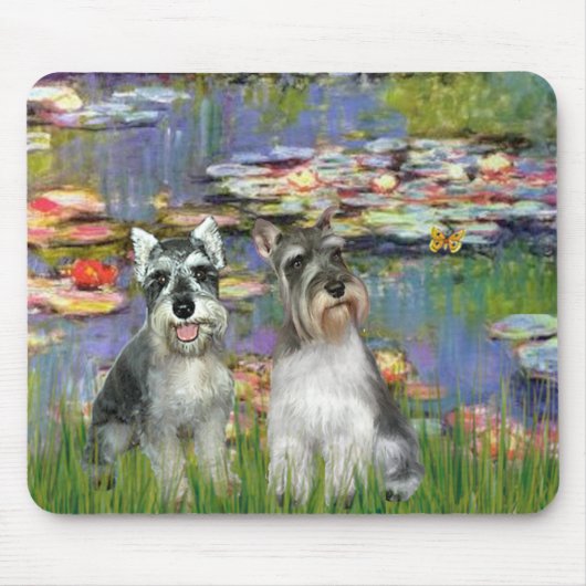 Schnauzer Pair 2 - LIlies 2 Muismat (Voorkant)