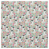 schnauzer parti - bloemenmint stof (Swatch)