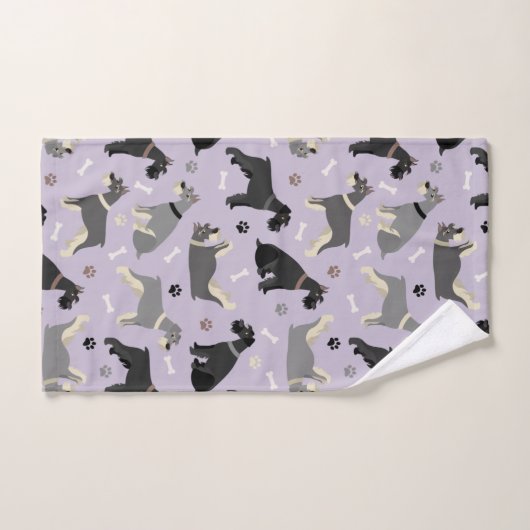 Schnauzer Paws and Botten Bath Towel Set Bad Handdoek (Handdoek)