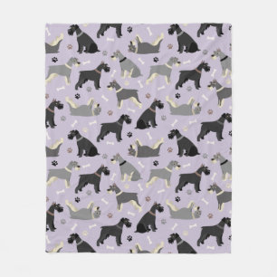 Schnauzer Paws and Botten Fleece Blanket