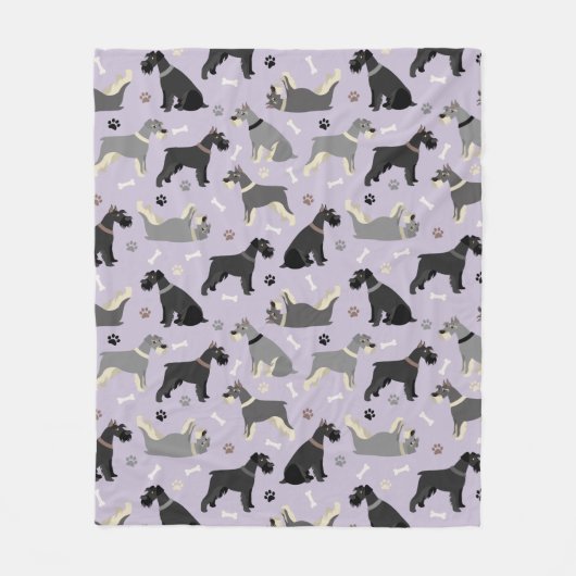 Schnauzer Paws and Botten Fleece Blanket (Voorkant)