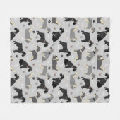 Schnauzer Paws and Botten Fleece Blanket (Voorkant (Horizontaal))