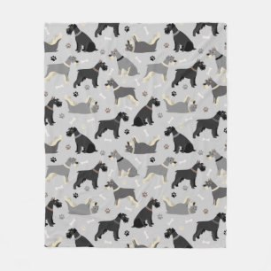 Schnauzer Paws and Botten Fleece Blanket Deken