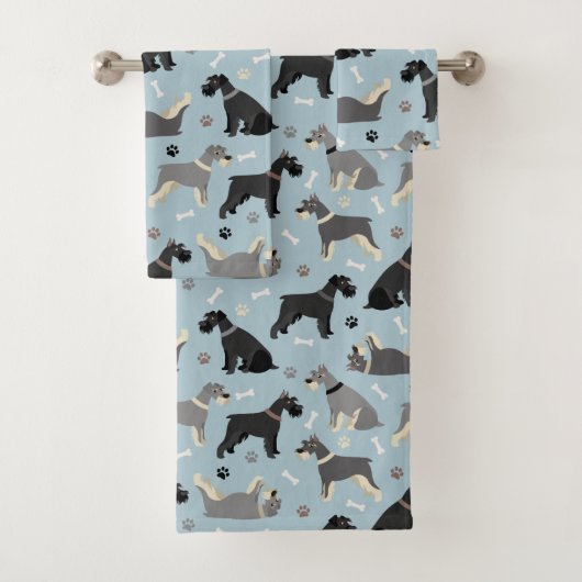 Schnauzer Paws en Botten Bad Handdoek (Insitu)