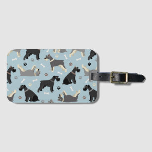 Schnauzer Paws en Botten Bagagelabel