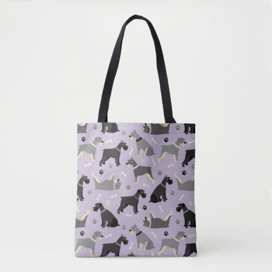 Schnauzer Paws en Botten Canvas tas (Voorkant)