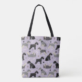Schnauzer Paws en Botten Canvas tas (Achterkant)