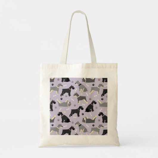 Schnauzer Paws en Botten Canvas tas (Achterkant)