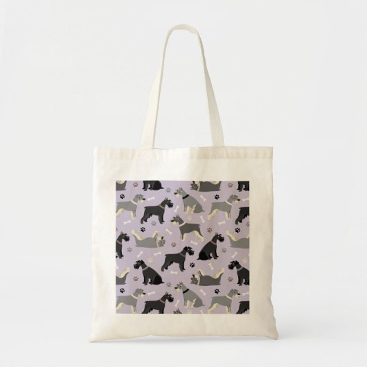 Schnauzer Paws en Botten Canvas tas (Voorkant)