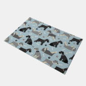 Schnauzer Paws en Botten Deurmat (Schuin)