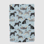 Schnauzer Paws en Botten Golfhanddoek (Voorkant)